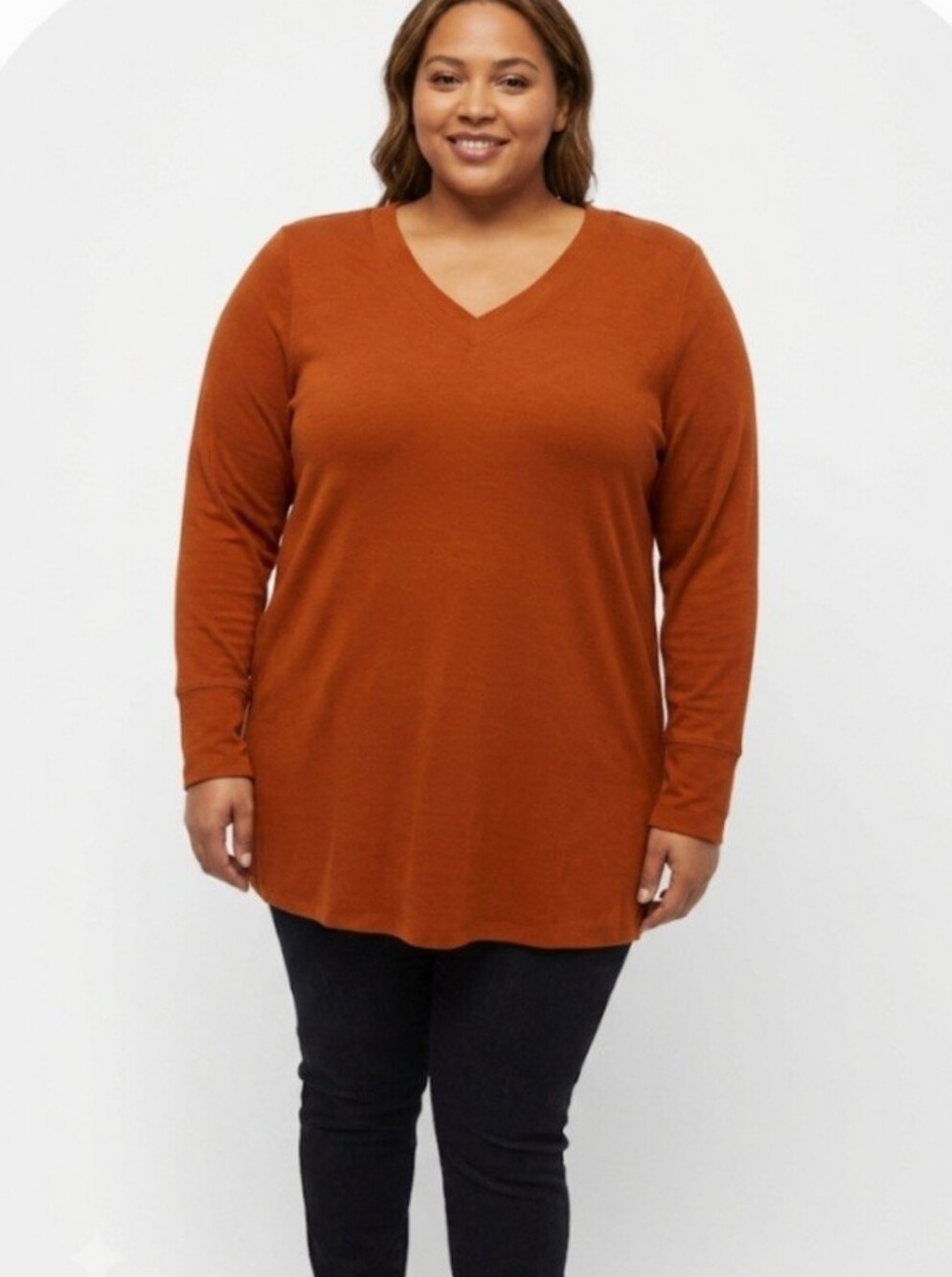 Ava & Viv V-neck Long-sleeve Tunic Tee